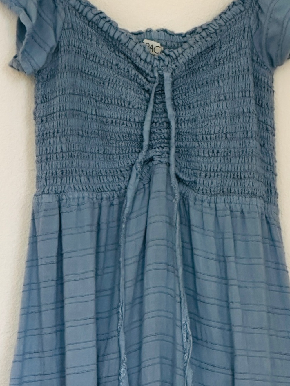 L*Space Blue Smocked Maxi Dress XL Lightweight Women's Summer Dress - Picture 3 of 10